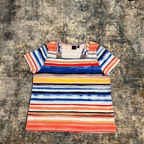 Rafaella Multicolor Striped Top XL - Picture 5 of 5